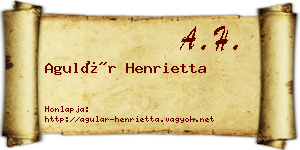 Agulár Henrietta névjegykártya