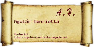 Agulár Henrietta névjegykártya